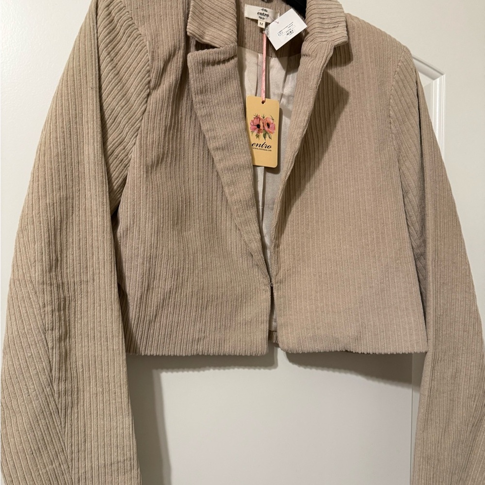 Entro Beige Corduroy Women's Blazer
